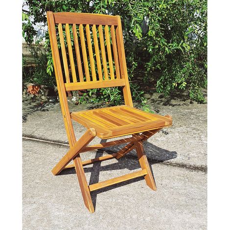 SILLA MADERA ACACIA S/BRAZOS. 2 UDS. - (1/2)