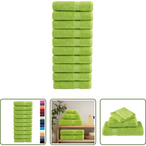 vidaXL Apfelgrün - Premium Badetücher SOLUND 10 Stk. Apfelgrün 100x150 cm 600 g/m² (1/5)