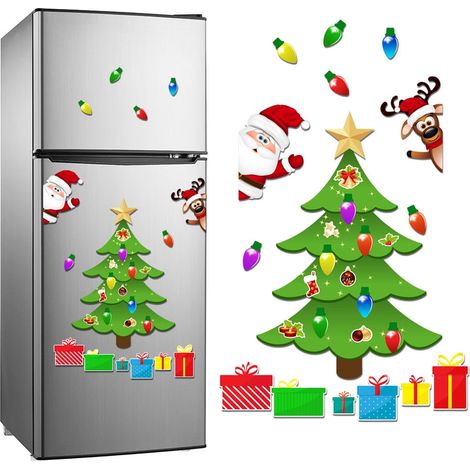 Globe De Noel Magnetique - Autocollant Magnetique Pour Porte De Garage Et Refrigerateur - Deco Noel Vitre Et Surface Metallique - Lot De 1 (1/5)