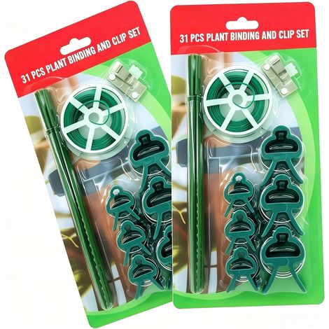 Kit de support pour plantes grimpantes, fil de jardin de 20 m, pinces de serrage (grandes et petites), attache à chevrons de 23 cm, support réutilisable pour plantes grimpantes d'intérieur et d'extéri (1/5)