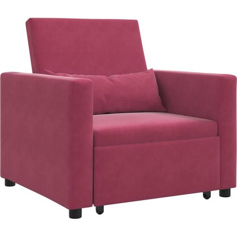 Maison Exclusive - Ausziehbare Schlafcouch Einzel mit Rädern Wein