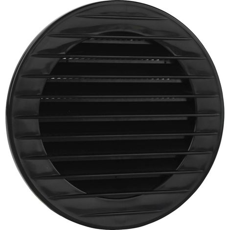 Grille De Ventilation Ronde - 1 Unité - Plastique Noir - Avec Moustiquaire Intégrée - Pour Cuisine Et Salle De Bain - Ø 110 mm (1/3)