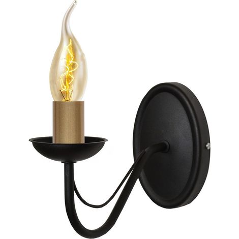 Helam MALBO Bougie Applique Noire, Patine 25cm
