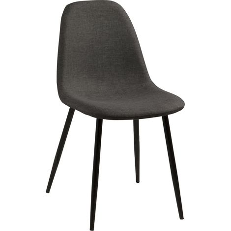 Silla tapizada Wilma, patas de metal lacado en gris. (1/5)