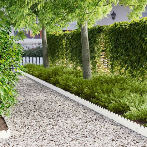 Teenpull – Raseneinfassung 30 pcs 103 x 15 cm Stahl Weiß (1/5)