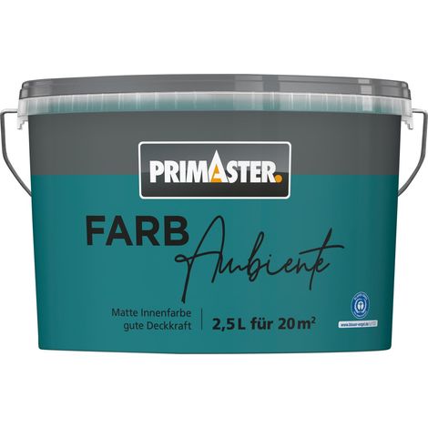 Primaster Farbambiente Wandfarbe matt petrol 2,5 L Wandfarbe (1/2)