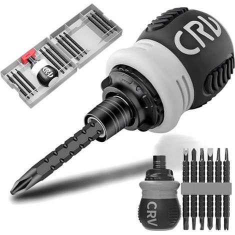 Ensemble de tournevis à cliquet 26 en 1, multi-embouts commutables en forme de tournevis portable, kit d'outils pour la maison et les réparations de bricolage (1/5)