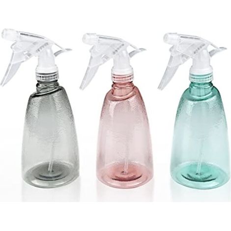 3-teiliges Set leerer 500-ml-Sprühflaschen, nachfüllbare Kunststoff-Sprühflaschen mit Auslöser, 2 Sprühmodi, transparente Sprühflaschen, für Reinigung, Pflanzen, Haare und Garten