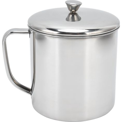 Tragbare Wasserflasche aus Edelstahl 304 mit Deckel und Griff, Kaffee- und Milchbecher für Zuhause, Reisen und Outdoor-Aktivitäten (1/5)