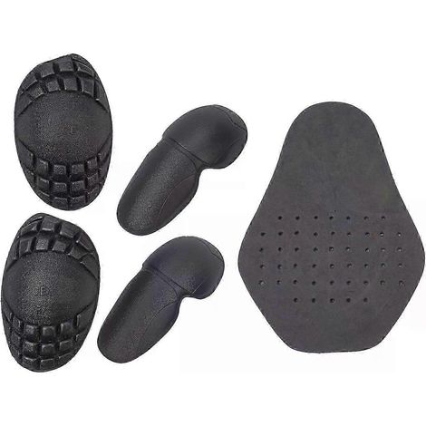 Ensemble de protection moto 5 pièces comprenant une veste de moto, des protections pour le dos, les coudes et les épaules, ainsi que des inserts pour une sécurité accrue. (1/5)