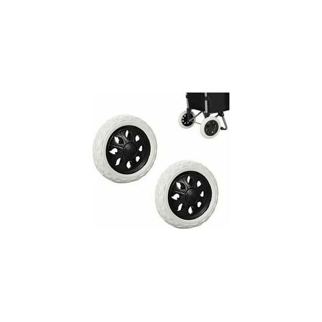 Roues de caddie en caoutchouc 2 pièces Roues en plastique avec mousse 3.5D x 16W x 16H cm Roulement silencieux pour chariots