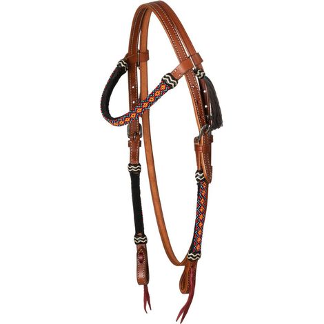 taglia unica, marrone Oliato: Testiera americana modello Sunrise in cuoio con perline decorative (1/4)