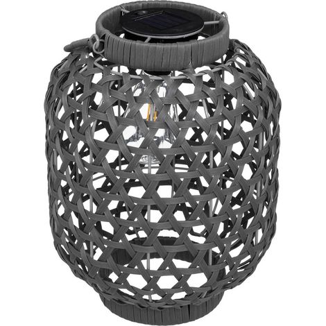 Lampara de exterior solar tola gris guijarro - H. 32 cm - Atmosphera créateur d'intérieur