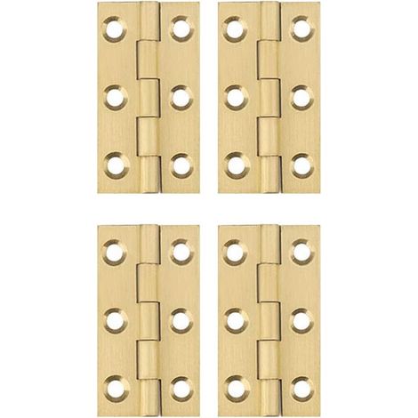 Cerniera in rame - Mini cerniere pieghevoli per cassetti e ante di armadi - Ferramenta per la casa, oro, 50x27x1,2 mm - 4 pezzi