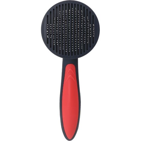 Brosse à lissage pour animaux, antidérapante, ergonomique, anti-perte de poils, auto-nettoyante pour chat, rose (1/5)