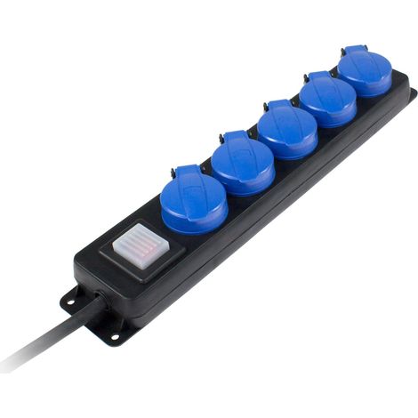 5-fach Verteilersteckdose mit Schalter 1,5m H07RN-F 3G1,5 IP44 (1/3)