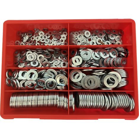 Coffret de 590 rondelles plates - 8 dimensions