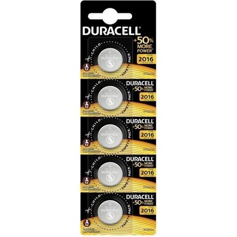 Pila Boton Cr2016 Litio Duracell 5 Pz