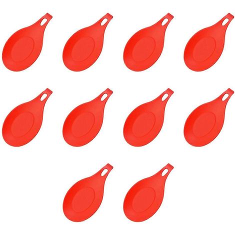Repose-cuillère alimentaire résistant à la chaleur, tapis de pose rouge (1/5)