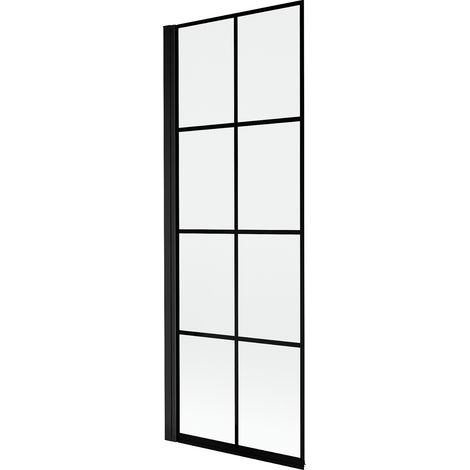 Mexen Mist Duschwand 1-flügelig links 70 x 150 cm, schwarzes Gitter, schwarz - 8A9-070-001-70-77-L (1/5)