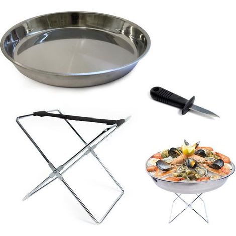 CMP Bandeja para Servir Ostras Plateada 34 cm (1/5)