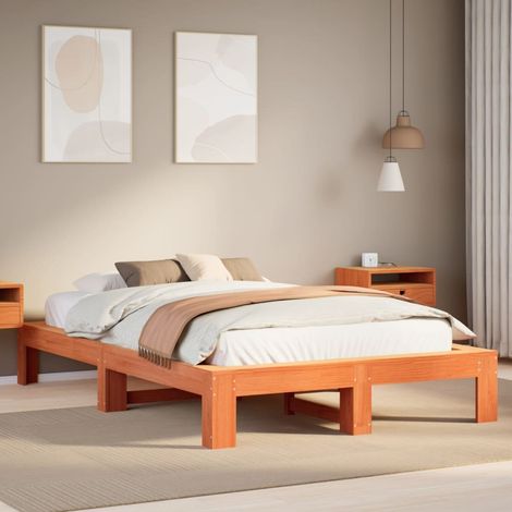 Estructura de cama sin colchón madera maciza marrón 120x190 cm vidaXL (1/5)