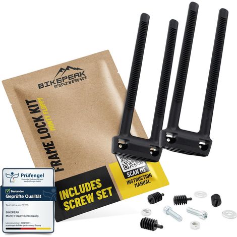 Monty Floppy Fixation antivol de cadre - Support de serrure universel - Adaptateur de vélo - Bandes de montage flexibles - Kit de fixation (1/5)