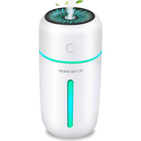 300ml Air Humidifier with Colorful Night Light, Auto Shut-Off and 2 Mist Mode, Humidifier for Office, Bedroom, Car, Home (1/5)