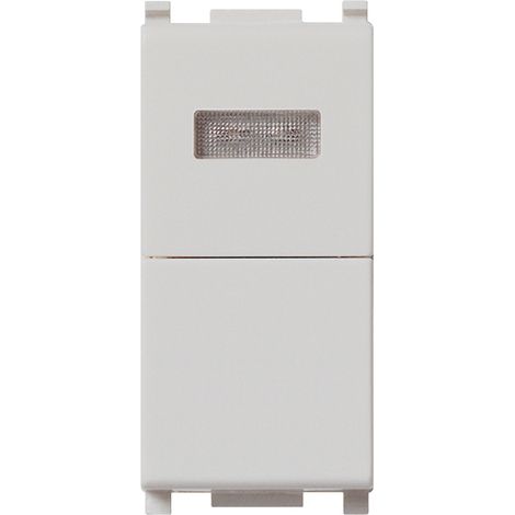 VIMAR - 14068.B.SL Pulsante 1P NO 10A + spia bianca Silver