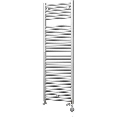 Roma - Chrome Dual Fuel Towel Rail H1512mm x W500mm Thermostatic - Straight (1/3)