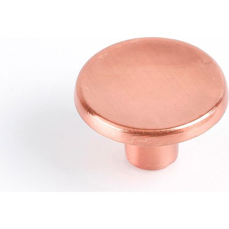 Blister con 2 pomoli per mobili tondi in zama finitura oro rosa opaco mod.774 ø35mm REI