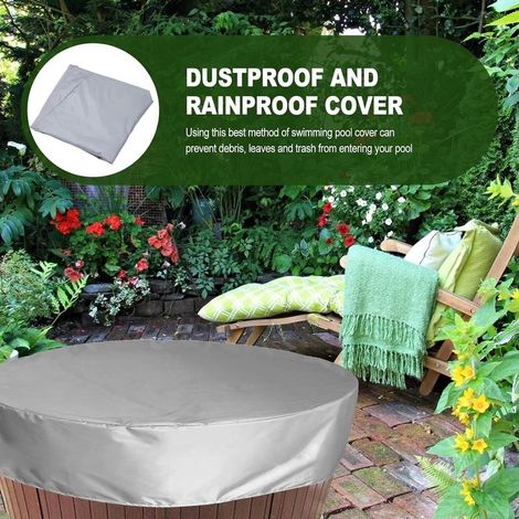 Baches et accessoires Couvercle du Spa Piscine Ronde Housse de Protection en Plein Air Spa Couvre Gonflable Piscine Couverture Protecteur (200×30cm,gris) GROOFOO (1/4)
