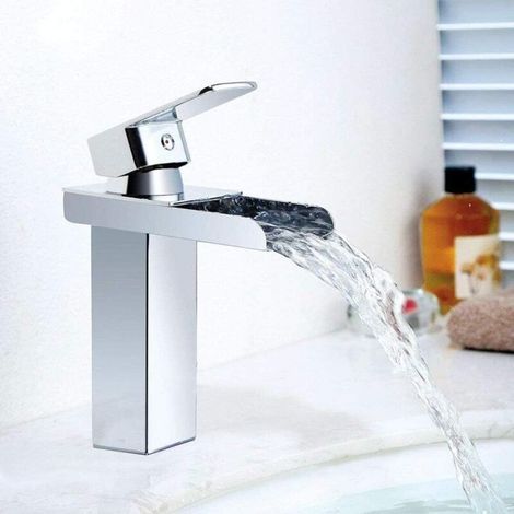 Robinet de salle de bain, Mitigeur Lavabo Chromé - Ultra-Large 6cm - Eau Froide et Chaude - Acier Inoxydable - Valve en Céramique - Design Moderne (1/4)