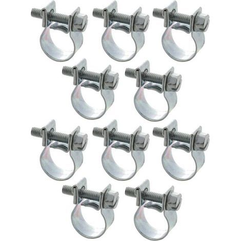 10 Mini-Schlauchschellen zum Aufschrauben für Kraftstoffleitungen, Autos, Motorräder, Roller, Rasenmäher und Mopeds, 6–8 mm (1/4)