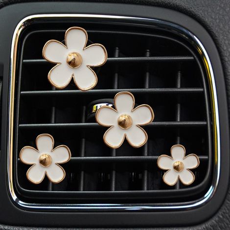 Ensemble de 4 clips de fixation pour grilles d'aération de climatisation de voiture (petite marguerite), clips de fixation pour grilles d'aération de voiture (1/3)