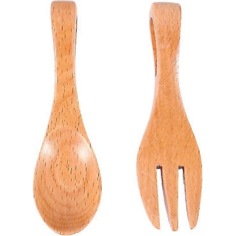 1 ensemble de couverts portables en bois, Mini ustensiles d'art japonais, Lffel Gabel (1/5)