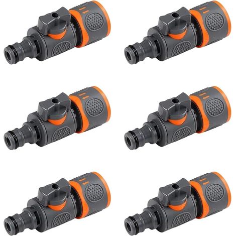 Raccords tuyau arrosage 1/2" avec Vanne, 6 Embouts Robinet Rapides (1/5)