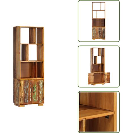 Bücherregal 60x35x180 cm Altholz Massiv - Holzmöbel - Bücherregal - Vintage Regal - Industrielles Design - Altholz (1/5)