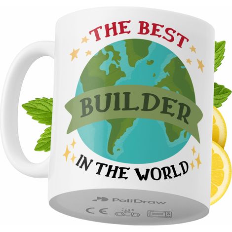 Tazza per un costruttore, divertente e umoristica, per caffè e tè, con grafica e testo divertenti, ideale per compleanni, onomastici e festività. Tazza premium per occasioni speciali, per casa, uffici (1/5)