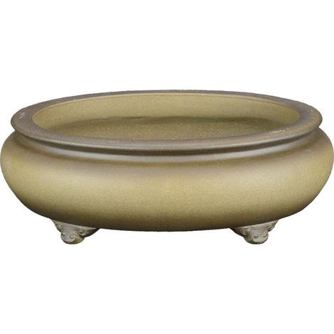 Vaso per bonsai ovale in gres 24,5x19x7 cm - SM029