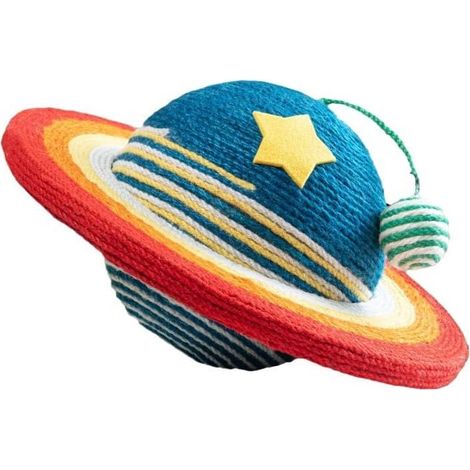 Griffoir Saturn pour chat, 35 cm, jouet à griffes en fibre de jute pour chats d'intérieur (1/5)