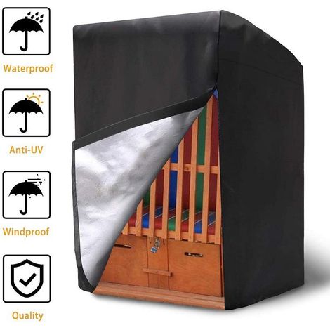 Housse de chaise de plage extérieure (135 x 105 x 175/140 cm) 210D pour balancelle de jardin ou fauteuil à bascule (1/4)
