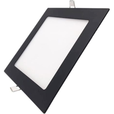 Downlight encastré carré noir 16,7cm LED 12W 4000K (1/2)