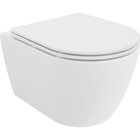 Mexen Carmen WC-Schüssel Rimless Tornado mit Slim-Absenkautomatik-Sitz, Duroplast, Weiß glänzend - 30880300T (1/5)