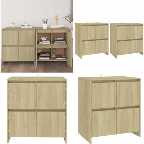 Buffets 2 pcs Chêne Sonoma 70x41x75 cm Bois d'ingénierie - Buffet - Meuble De Rangement - Armoire - Commode - Salon - Home & Living (1/5)