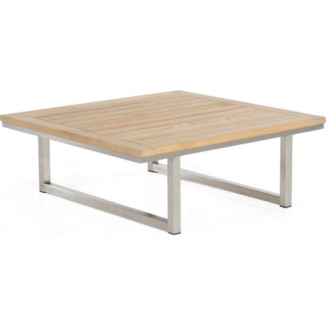 Sonnenpartner Lounge-Tisch Lotus Edelstahl mit Teakholz Loungetisch Beistelltisch