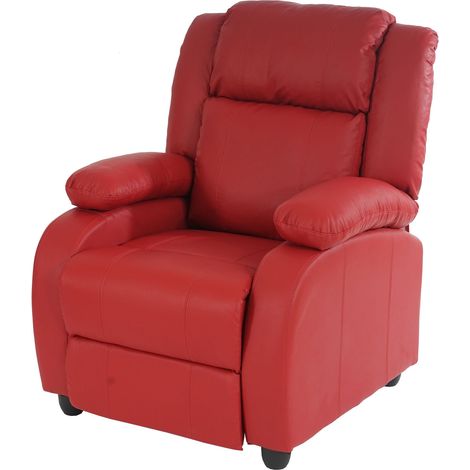 [JAMAIS UTILISÉ] Fauteuil de télévision, fauteuil relax Lincoln, relaxation, similicuir, rouge