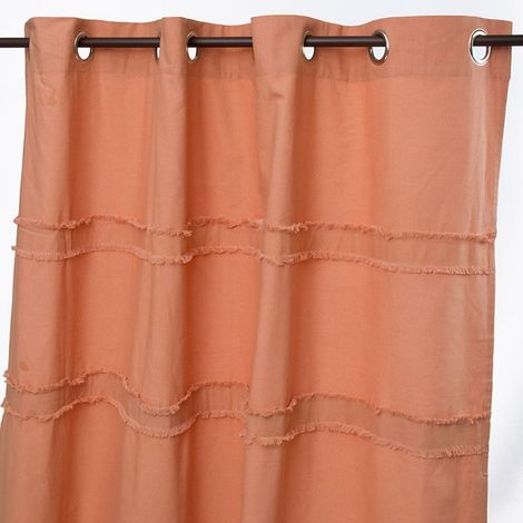 SIGNES - Rideau en coton à oeillets terra cotta 150x250 (1/2)