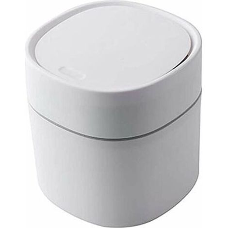 Mini Poubelle en Plastique Poubelle de Bureau créative Poubelle de Bureau avec Couvercle Petite Poubelle de Nettoyage de Bureau à Domicile Bouton Poubelle de Rangement de Bureau (1/5)