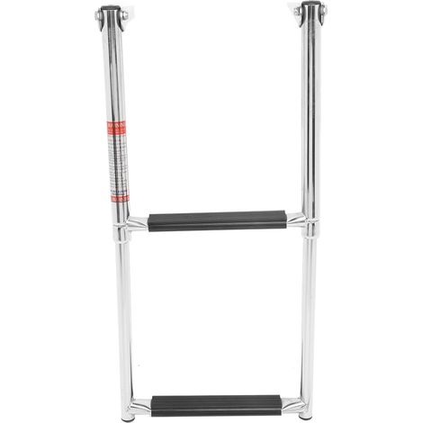 Échelle télescopique marine 2 marches acier inoxydable escamotable pour bateau yacht (1/5)